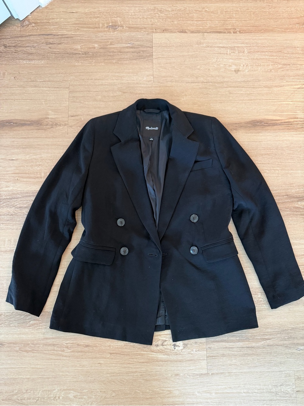 Madewell Black Double-Breasted Blazer